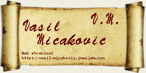 Vasil Micaković vizit kartica